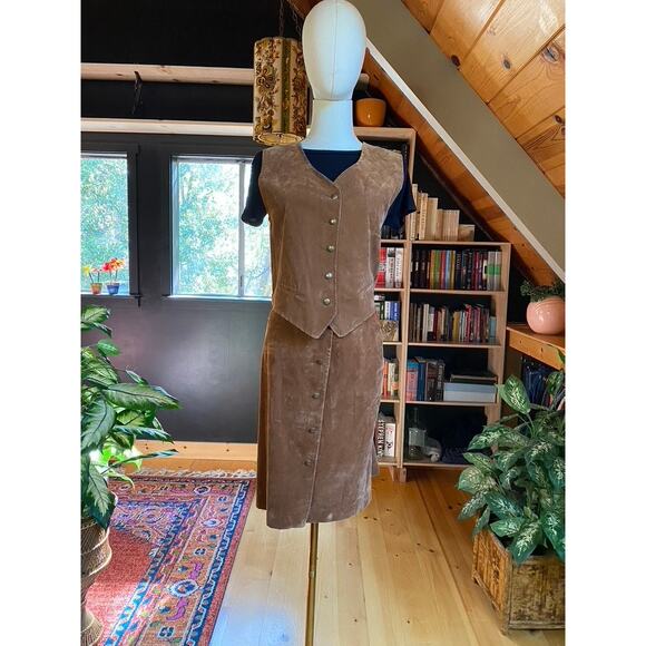 3-Piece Set Vintage Skirt Vest Jacket - Picture 9 of 11